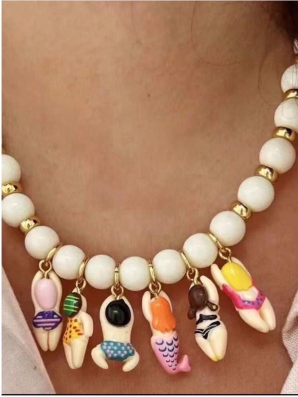 New! Swim Summer Beaded Charm Necklace (3049) NWOT - Picture 3 of 4
